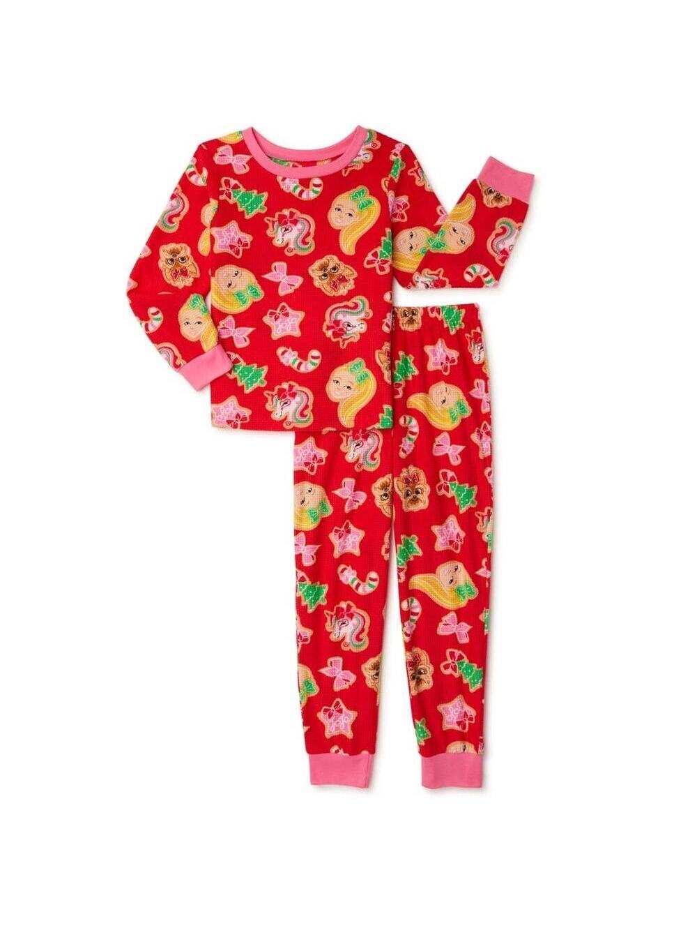 JoJo Siwa Girls Exclusive Long Sleeve Pajamas JoJo Christmas PJS Size 7/8